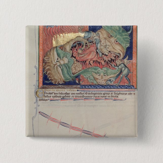 Bóton Quadrado 5.08cm As maxilas do inferno que engolem o dragão (Frente)