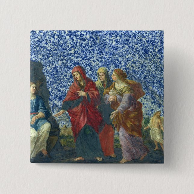 Bóton Quadrado 5.08cm As mulheres santamente no túmulo (Frente)