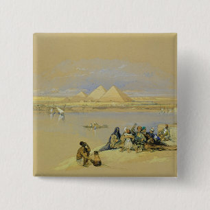 Bóton Quadrado 5.08cm As pirâmides em Giza, perto do Cairo (w/c)