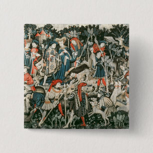 Bóton Quadrado 5.08cm As tapeçarias da caça de Devonshire