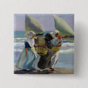 Bóton Quadrado 5.08cm As três velas - Joaquin Sorolla
