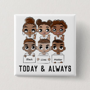 Bóton Quadrado 5.08cm As vidas negras importam hoje e sempre