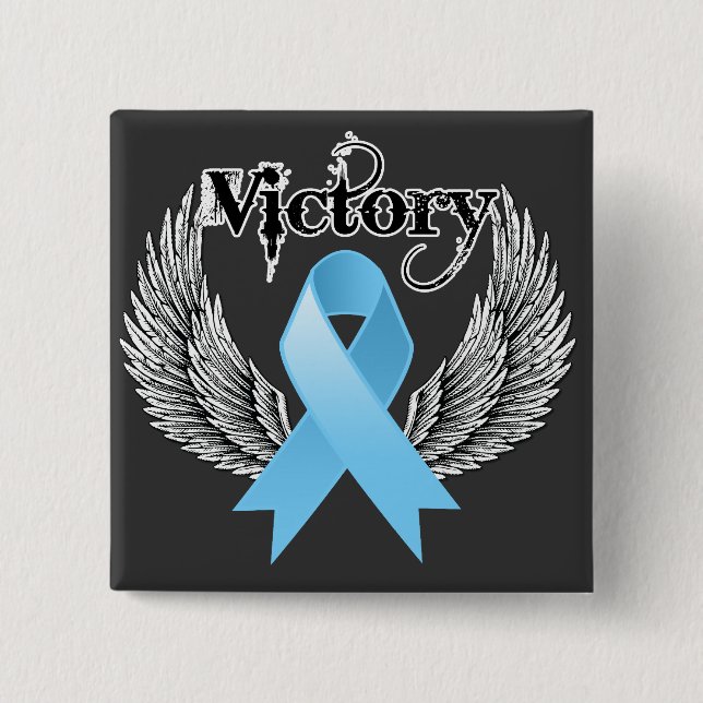 Bóton Quadrado 5.08cm Asas vitoriosas - Cancer da próstata (Frente)