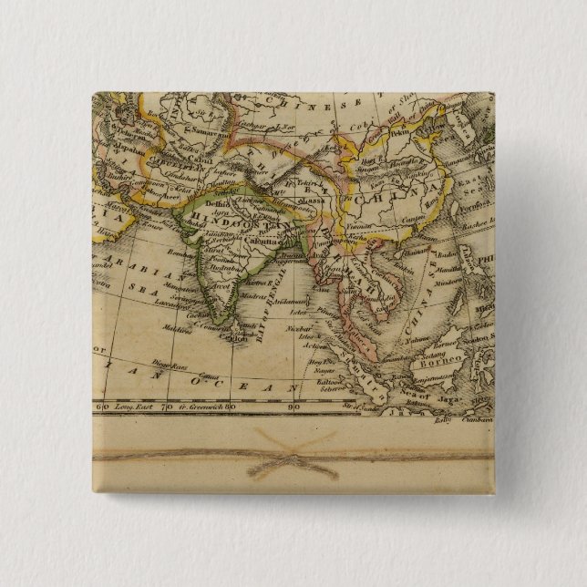 Bóton Quadrado 5.08cm Ásia, África (Frente)