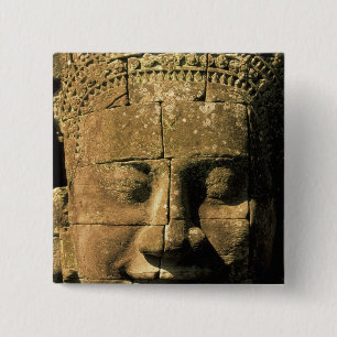 Bóton Quadrado 5.08cm Ásia, Camboja, Siem Reap. Angkor Thom, cabeças d