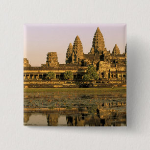 Bóton Quadrado 5.08cm Ásia, Camboja, Siem Reap. Angkor Wat.