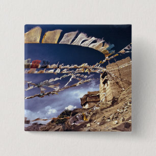 Bóton Quadrado 5.08cm Ásia, Índia, Ladakh, Leh. Conhecido como Pequeno