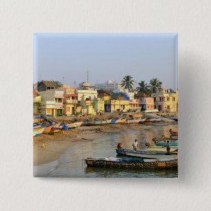Bóton Quadrado 5.08cm Ásia, Índia, Tamil Nadu, Kanniyakumari