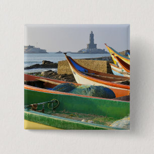 Bóton Quadrado 5.08cm Ásia, Índia, Tamil Nadu, Kanniyakumari 2