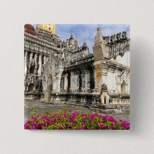 Bóton Quadrado 5.08cm Ásia, Mianmar (Birmânia), Bagan (Pagan). A Anand