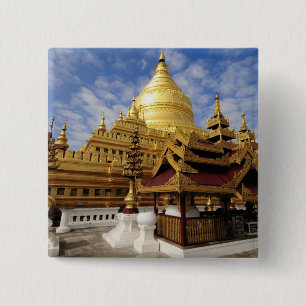 Bóton Quadrado 5.08cm Ásia, Mianmar (Birmânia), Bagan (Pagan). O Shwe 