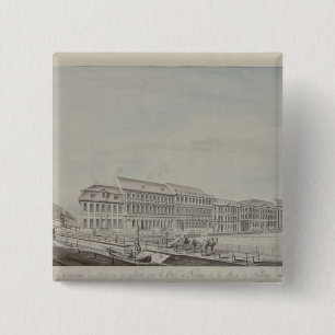 Bóton Quadrado 5.08cm Aspecto ocidental de Wilhelmsplatz, c.1773