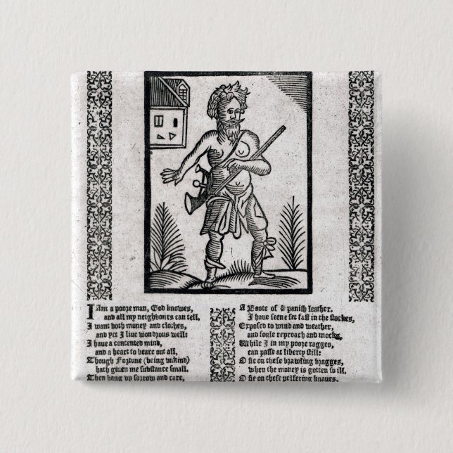 Bóton Quadrado 5.08cm Áspero, ou a definição do pobre homem (Frente)