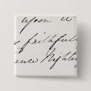 Bóton Quadrado 5.08cm Assinatura de Florence Nightingale