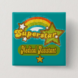 Bóton Quadrado 5.08cm Assistente médico da estrela mundial