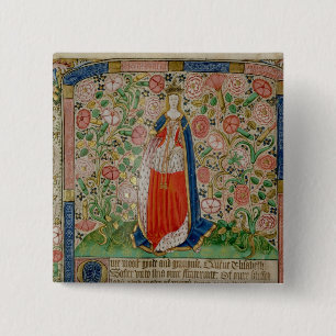 Bóton Quadrado 5.08cm Associado de rainha de Elizabeth Woodville do rei