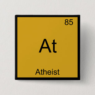 Bóton Quadrado 5.08cm At - Atheist Funny Chemistry Element Symbol Tee