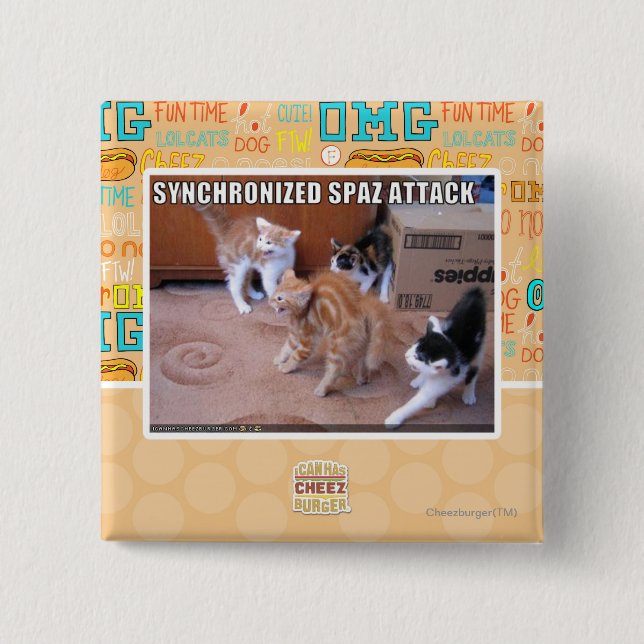 Bóton Quadrado 5.08cm Ataque de Sychronized Spaz (Frente)