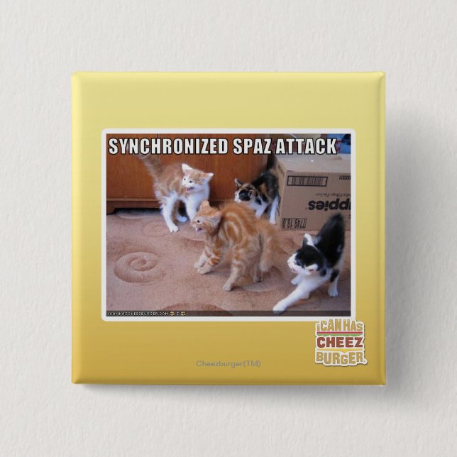 Bóton Quadrado 5.08cm Ataque de Sychronized Spaz (Frente)