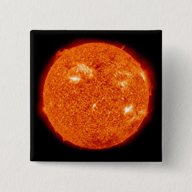 Bóton Quadrado 5.08cm Atividade solar no Sol 3 (Frente)