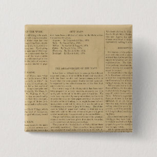 Bóton Quadrado 5.08cm Atlas de Prefácio do Estado de Maine