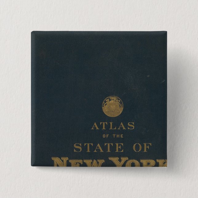 Bóton Quadrado 5.08cm Atlas estado de Nova York (Frente)