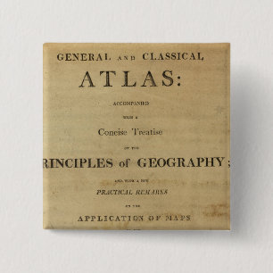 Bóton Quadrado 5.08cm Atlas Geral e Clássico da Página de Título