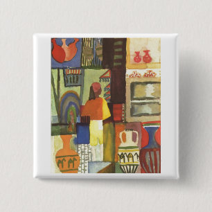 Bóton Quadrado 5.08cm August Macke - negociante com o vendedor 1914 do