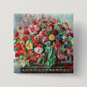 Bóton Quadrado 5.08cm Auguste Renoir - Cesta De Flores,