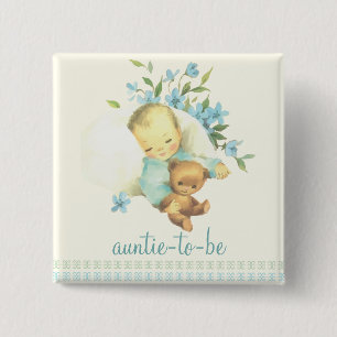 Bóton Quadrado 5.08cm Auntie de sono do chá de fraldas do vintage a ser