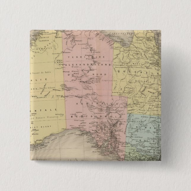Bóton Quadrado 5.08cm Austrália 3 (Frente)