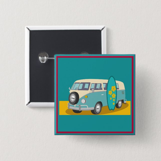 Bóton Quadrado 5.08cm Austrália:Botão Viagem (Frente & Verso)