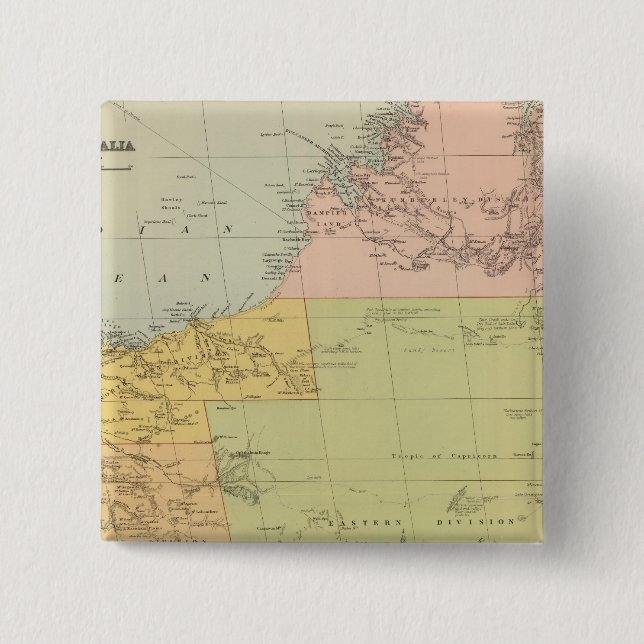 Bóton Quadrado 5.08cm Austrália Ocidental (Frente)