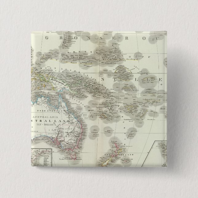 Bóton Quadrado 5.08cm Australiano - Austrália (Frente)