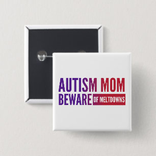 Bóton Quadrado 5.08cm Autismo- Botão Quadrado