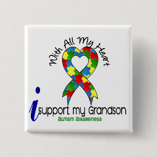 Bóton Quadrado 5.08cm Autismo eu apoio meu neto