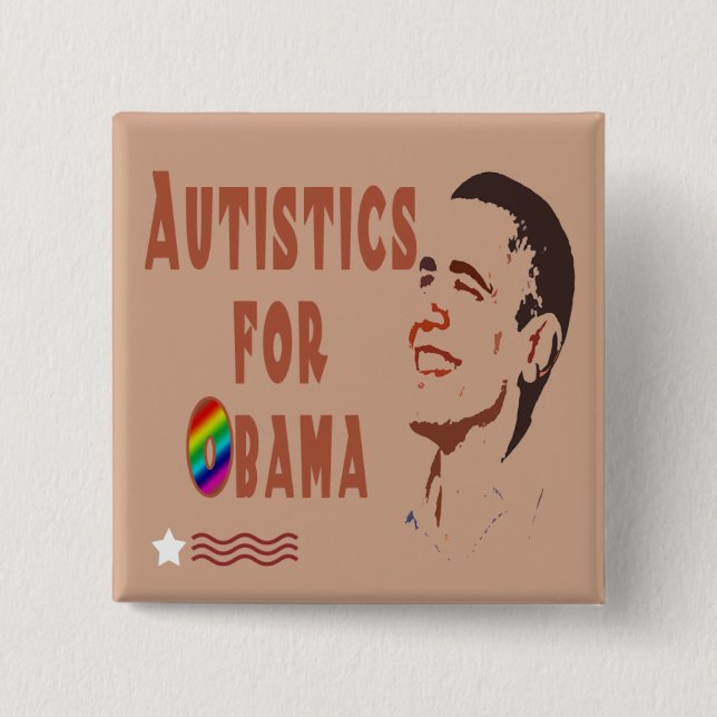 Bóton Quadrado 5.08cm Autistics para botões de Obama (Frente)