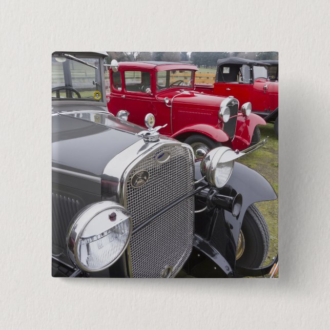 Bóton Quadrado 5.08cm Automóveis antigos de Ford (Frente)