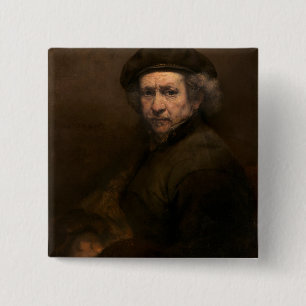 Bóton Quadrado 5.08cm Autorretrato, 1659 (óleo na canvas)