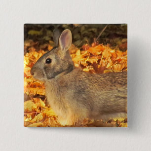 Bóton Quadrado 5.08cm Autumn Bunny