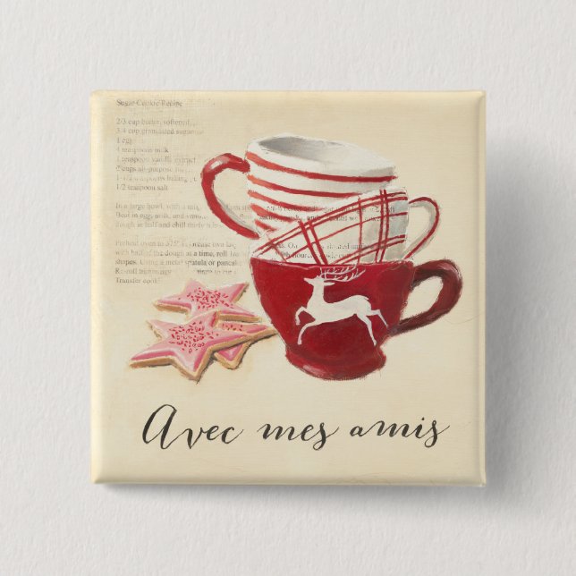 Bóton Quadrado 5.08cm Avec Mes Amis (Frente)