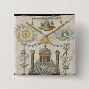 Bóton Quadrado 5.08cm Avental de um mestre do alojamento do Santo-Julien