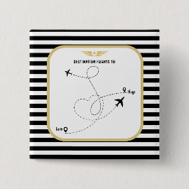 Bóton Quadrado 5.08cm Aviação de destino-piloto