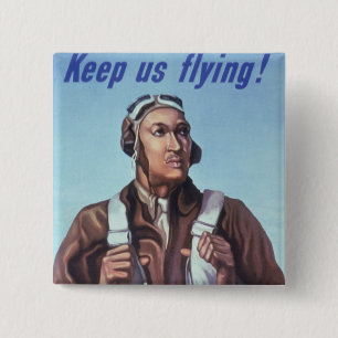 Bóton Quadrado 5.08cm Aviadores negros: Serviço Militar de Combate WW2 d