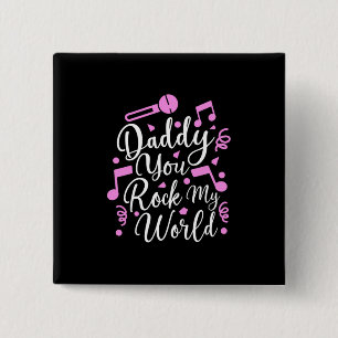 Bóton Quadrado 5.08cm Avô Gift   Pai Você Rock My World