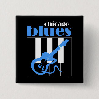 Bóton Quadrado 5.08cm Azuis de Chicago
