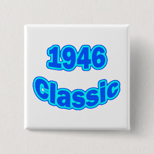 Bóton Quadrado 5.08cm Azul 1946 clássico