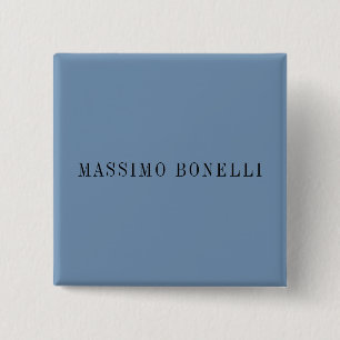 Bóton Quadrado 5.08cm Azul Cinza Minimalista Simples Legível Moderno