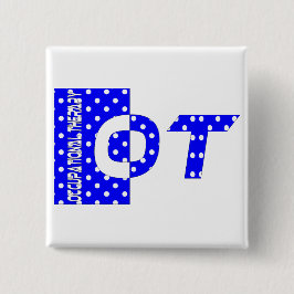 Bóton Quadrado 5.08cm Azul e branco de OT