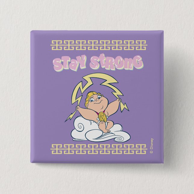 Bóton Quadrado 5.08cm Baby Hercules - Stay Strong Button (Frente)